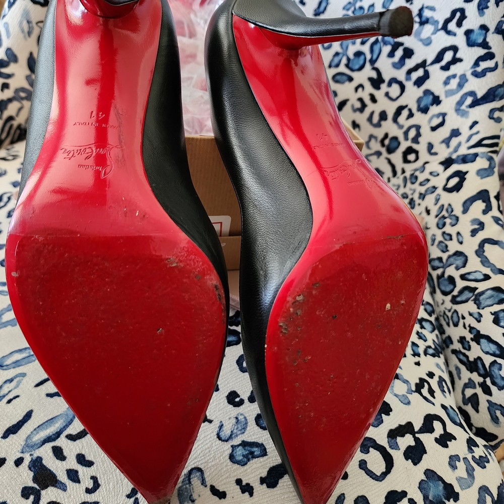 Christian Louboutin Black Apostrophy Pump 100 Nappa - Picture 4 of 5